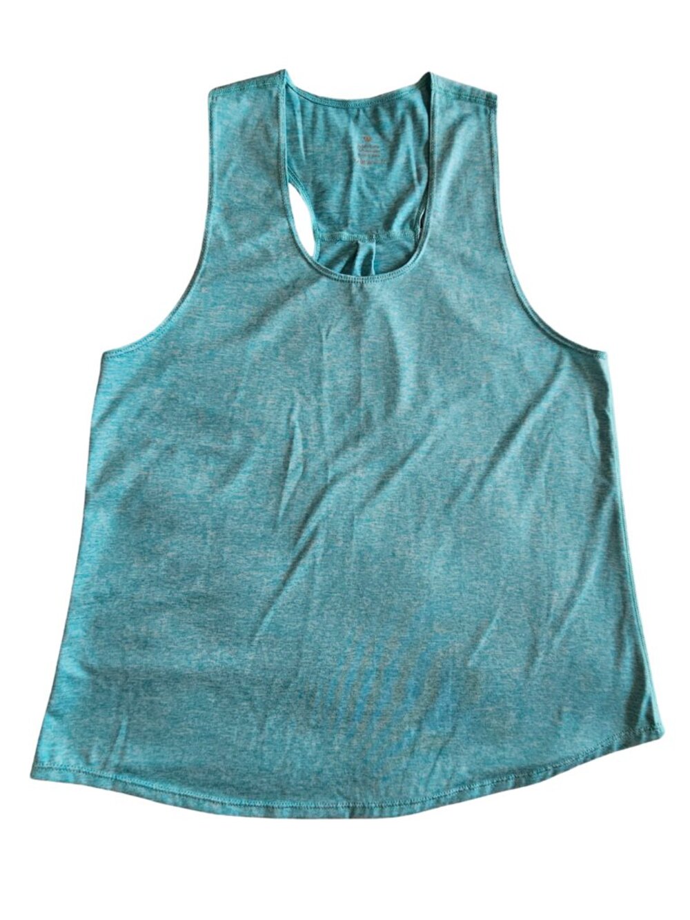 Women's Large Heathered Aqua Blue Workout Tank Top